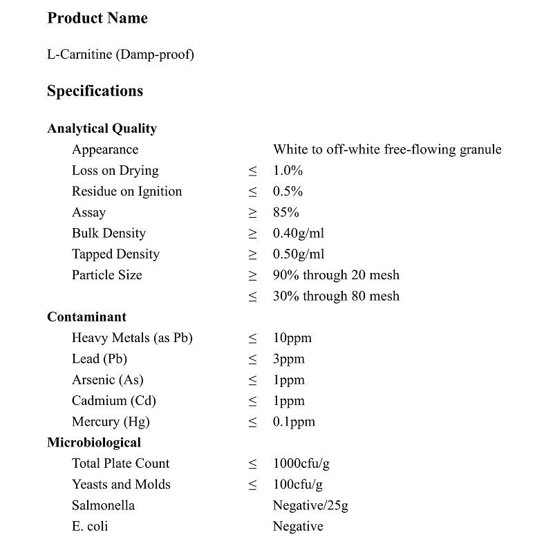 Product Specification